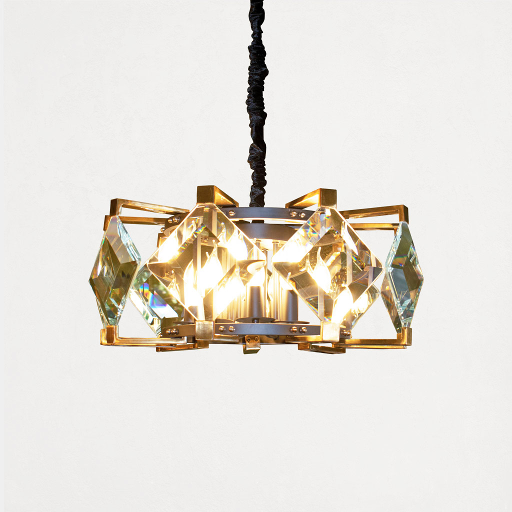 لوستر-گرد-شمشی-لوزی2 لوستر کریستال شمشی لوزی