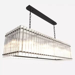 لوستر کریستالی خطی 80 طبقاتی مشکی