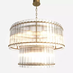 لوستر مدرن کریستالی 80 طبقاتی طلایی