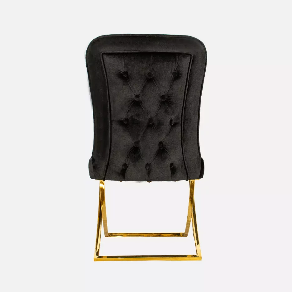 Bloom Steel Black Velvet Chair