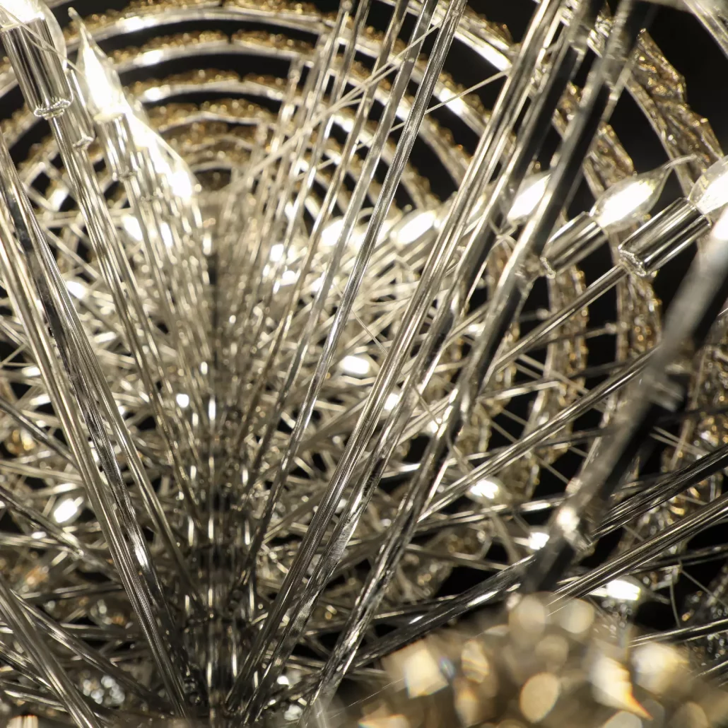 دیتیل فلزی لوستر طبقاتی کریستال ستاره 150