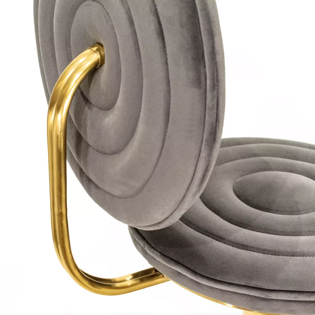 کفی پشتی طوسی صندلی کانتر حلزونی