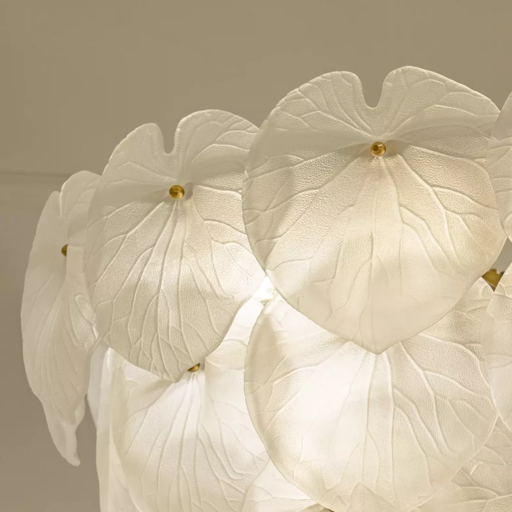 چینش لوستر کریستالی طبقاتی برگ لوتوس