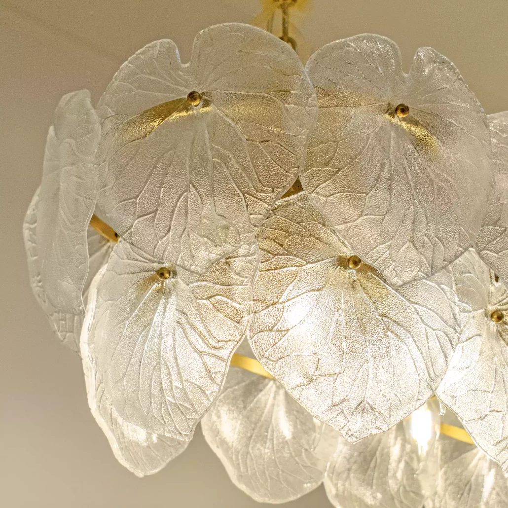 کریستال لوستر کریستالی خطی برگ لوتوس