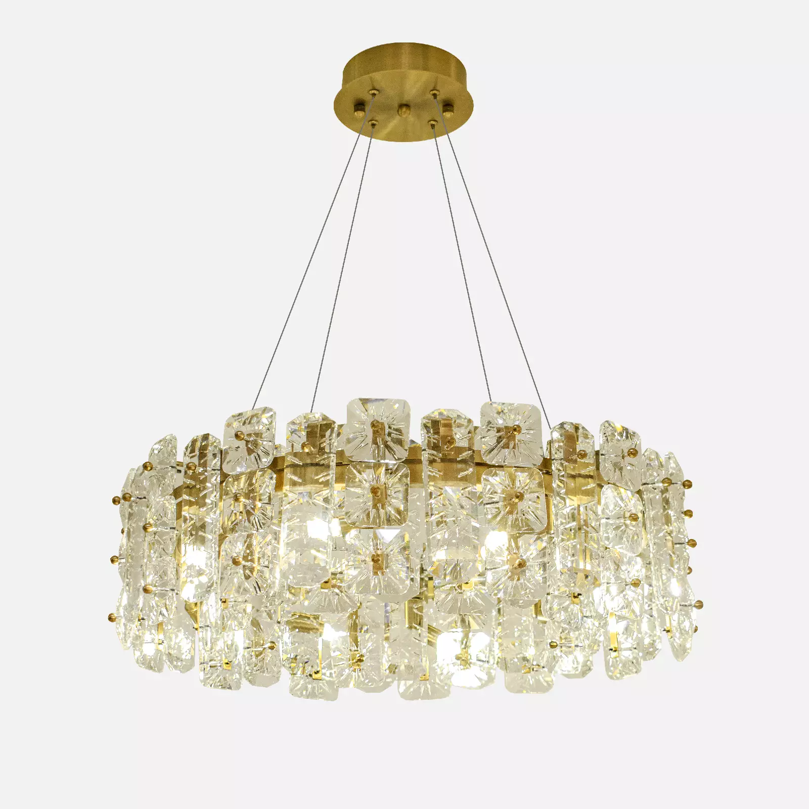Ronak-60-Round-Cut-Crystal-Glass-Chandelier لوستر گرد کریستالی روناک 60