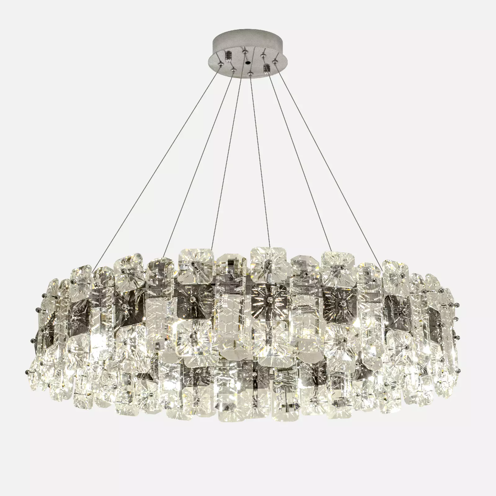 Ronak-80-Round-Cut-Crystal-Glass-Chandelier لوستر گرد کریستالی روناک 80