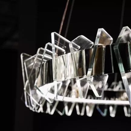 شیشه لوستر سه طبقه گرد-لوستر گرد مدرن