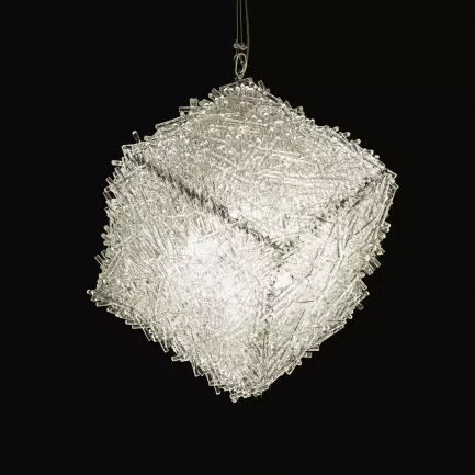 لوستر مدرن کریستالی مکعب تورنادو