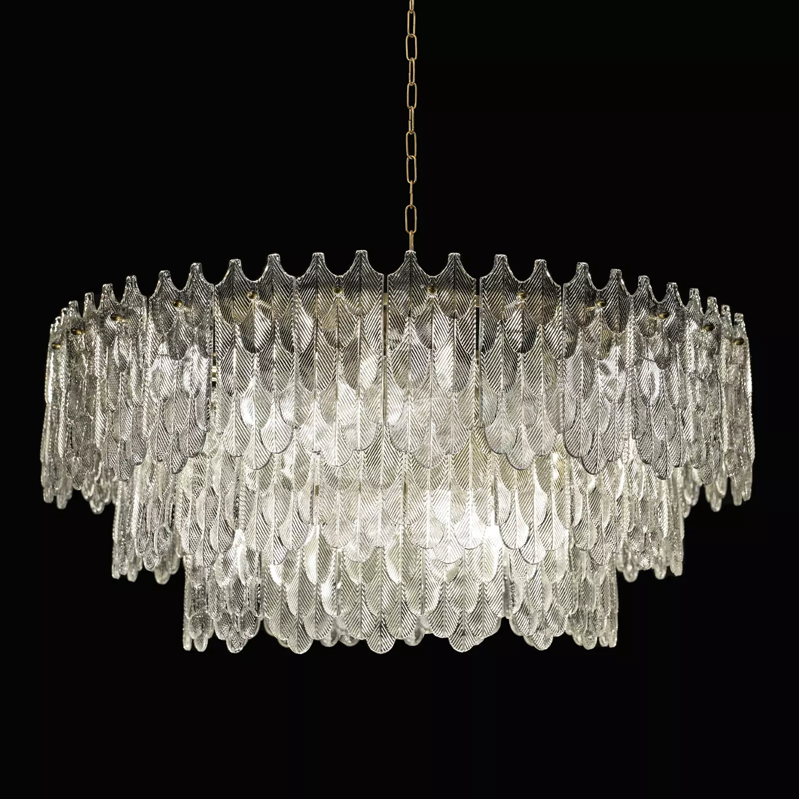 لوستر-مدرن-کریستالی-سه-طبقه-تاج-80 لوستر مدرن کریستالی سه طبقه تاج 80