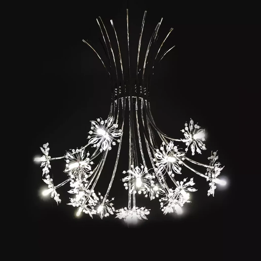 لوستر گل مدرن فلورا 80- خرید لوستر 1403