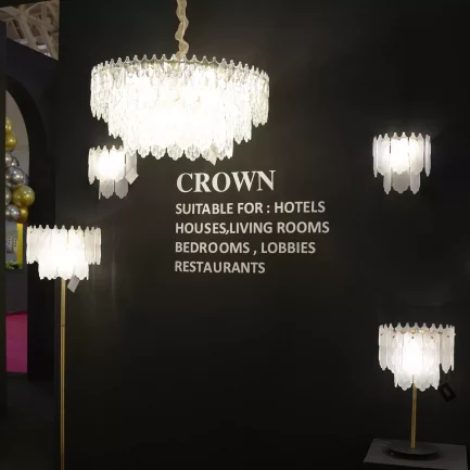 لوستر مدرن کریستالی تاج