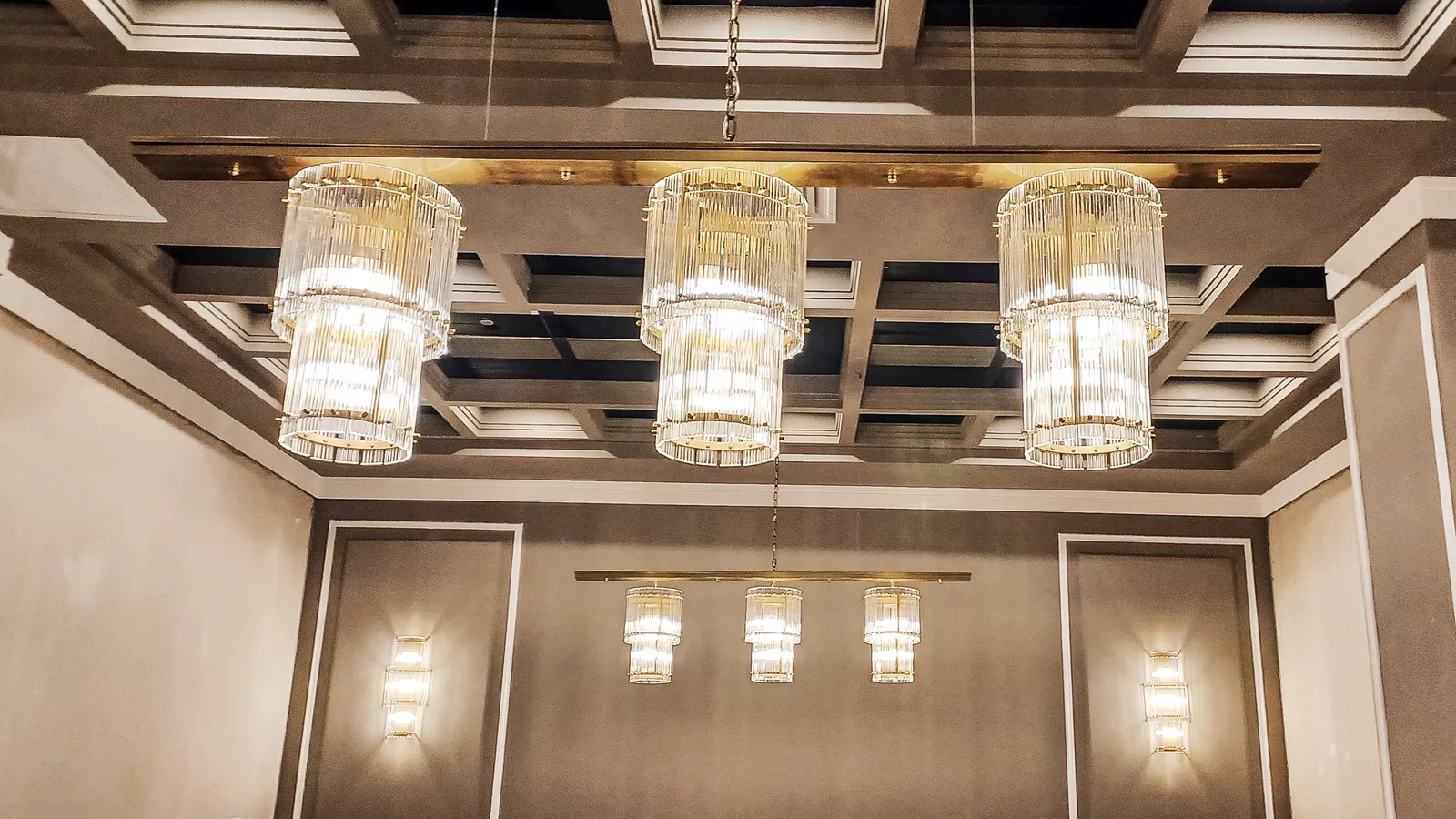 لوستر سه آویز خطی